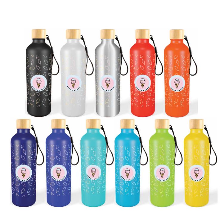 Picture of Gelato Aluminium Drink Bottle with Bamboo Lid